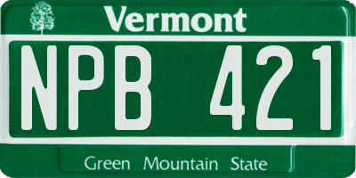 VT license plate NPB421