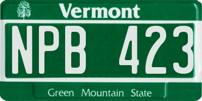 VT license plate NPB423