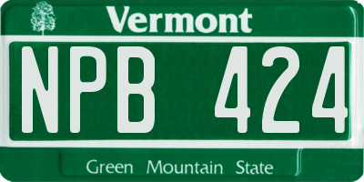 VT license plate NPB424