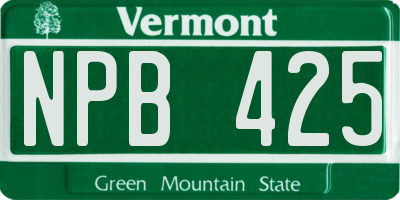 VT license plate NPB425
