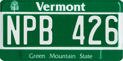 VT license plate NPB426