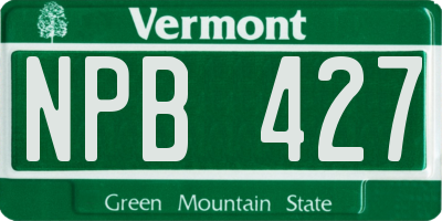 VT license plate NPB427