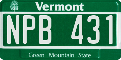 VT license plate NPB431