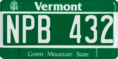 VT license plate NPB432