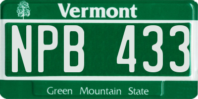 VT license plate NPB433