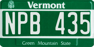 VT license plate NPB435