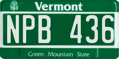 VT license plate NPB436