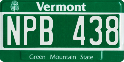 VT license plate NPB438