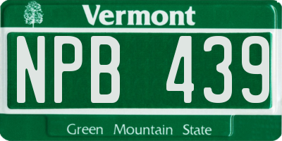 VT license plate NPB439