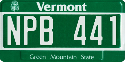 VT license plate NPB441