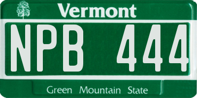VT license plate NPB444