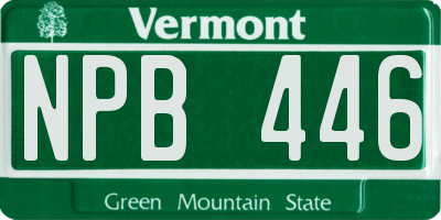 VT license plate NPB446