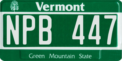 VT license plate NPB447