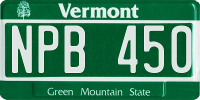 VT license plate NPB450