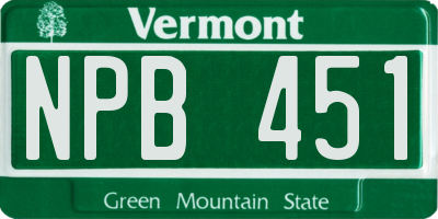 VT license plate NPB451