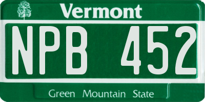 VT license plate NPB452