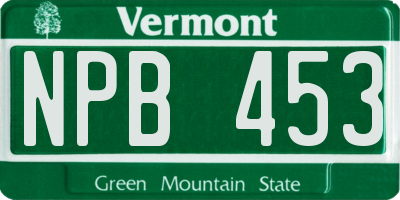 VT license plate NPB453