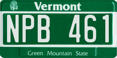 VT license plate NPB461