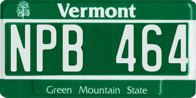 VT license plate NPB464