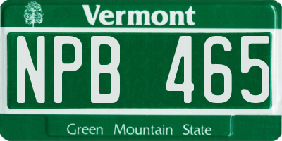 VT license plate NPB465
