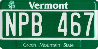 VT license plate NPB467
