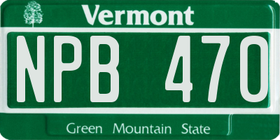 VT license plate NPB470