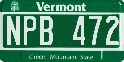 VT license plate NPB472