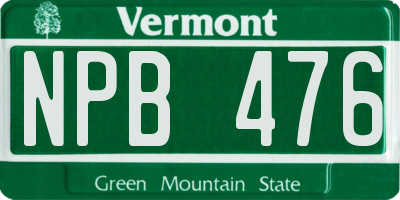VT license plate NPB476