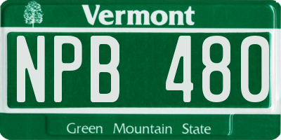 VT license plate NPB480