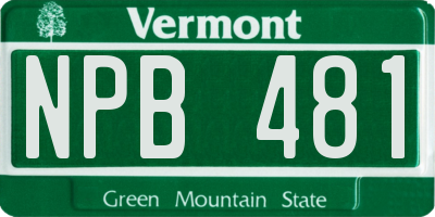 VT license plate NPB481