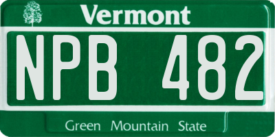 VT license plate NPB482
