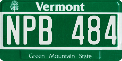 VT license plate NPB484