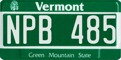 VT license plate NPB485