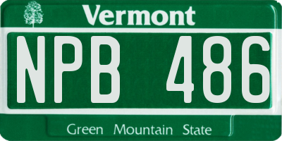 VT license plate NPB486