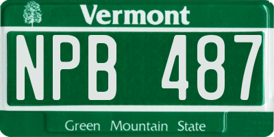 VT license plate NPB487
