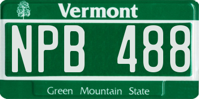 VT license plate NPB488