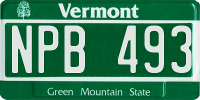 VT license plate NPB493