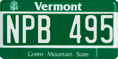 VT license plate NPB495
