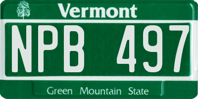 VT license plate NPB497