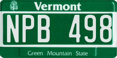 VT license plate NPB498