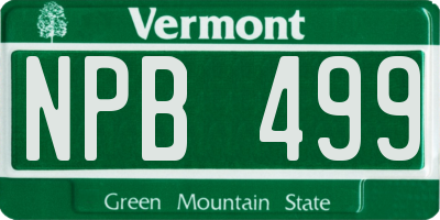 VT license plate NPB499