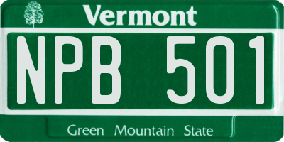 VT license plate NPB501