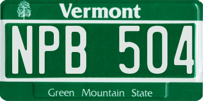 VT license plate NPB504