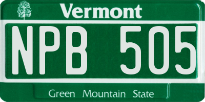 VT license plate NPB505