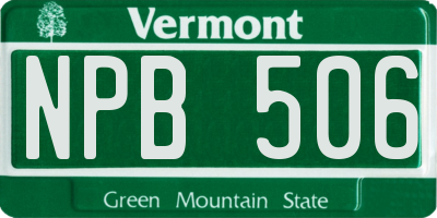 VT license plate NPB506