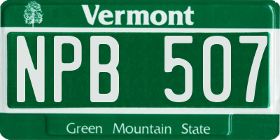 VT license plate NPB507