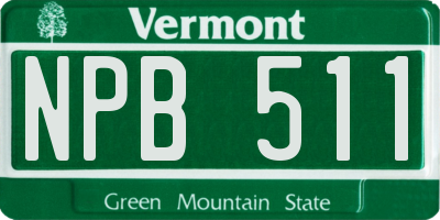 VT license plate NPB511
