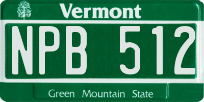 VT license plate NPB512