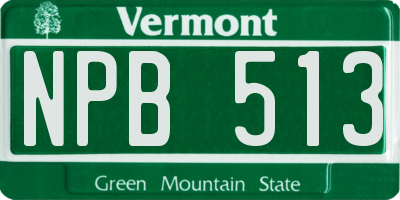 VT license plate NPB513