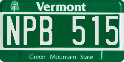 VT license plate NPB515